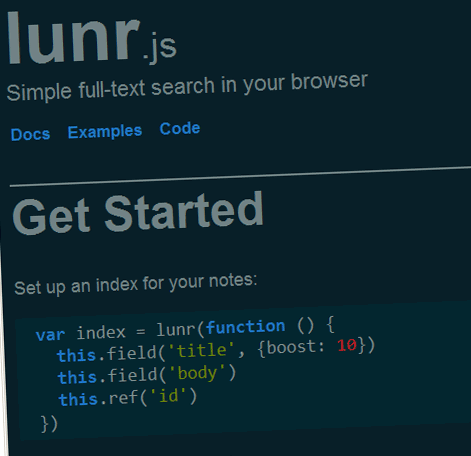 lunr.js - полнотекстовый поиск по странице на стороне клиента lunr.js - полнотекстовый поиск по странице на стороне клиента