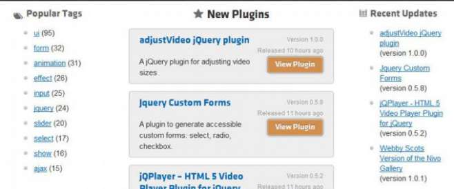 jQuery Plugin Registry jQuery Plugin Registry