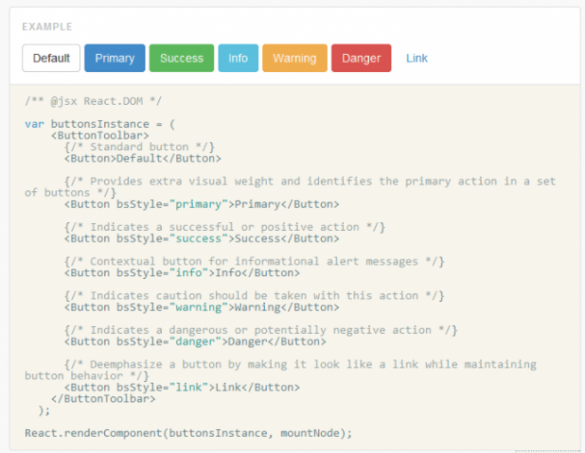 React Bootstrap - front-end framework создания элементов Twitter Bootstrap 3 на JavaScript React Bootstrap - front-end framework создания элементов Twitter Bootstrap 3 на JavaScript