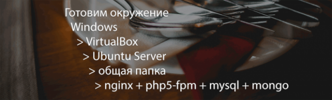 Создаем окружение в Windows > VirtualBox > Ubuntu Server > общая папка (nginx + php5-fpm + mysql + mongo) Создаем окружение в Windows > VirtualBox > Ubuntu Server > общая папка (nginx + php5-fpm + mysql + mongo)